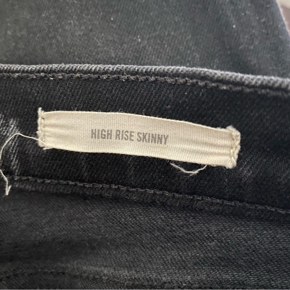 COPY - Nili Lotan Womens High Rise Skinny Jeans Jet Black Reverse Step Hem Fray - Picture 9 of 15